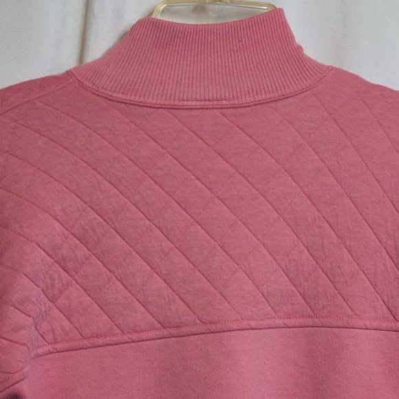 Vintage Sweatshirt Pullover Mervyns Cheetah Pink Quilted High Mock Neck Size S - Picture 9 of 9